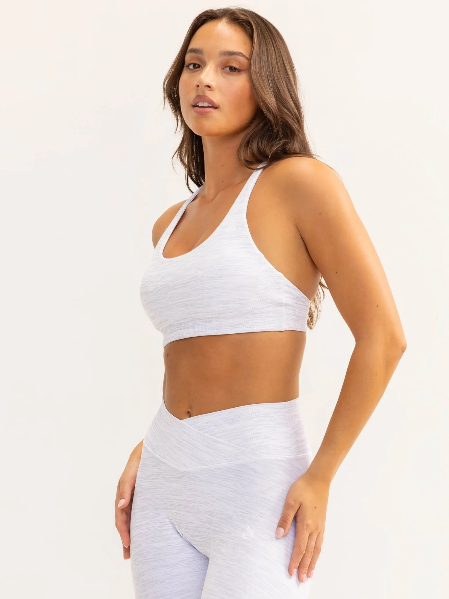 Activate Scoop Neck Sports Bra - Snow Grey Marl