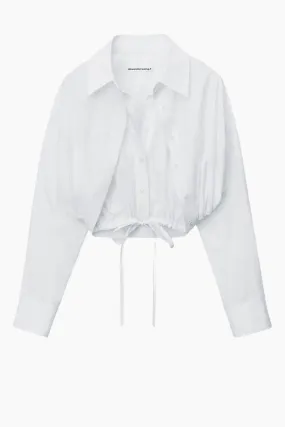 alexanderwang.t Double Layered Cropped Shirt - White