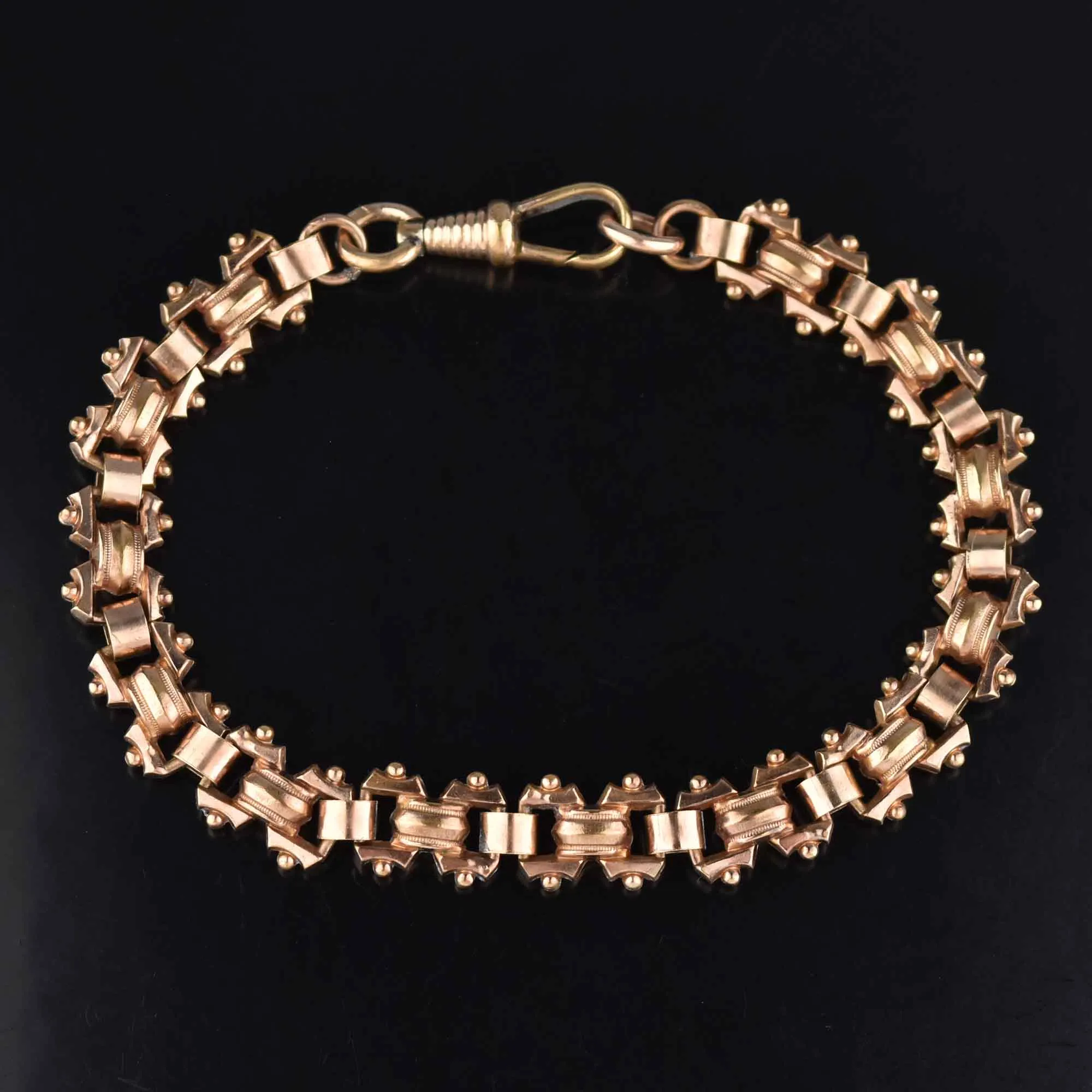 Antique Edwardian Rosy Rolled Gold Watch Chain Bracelet