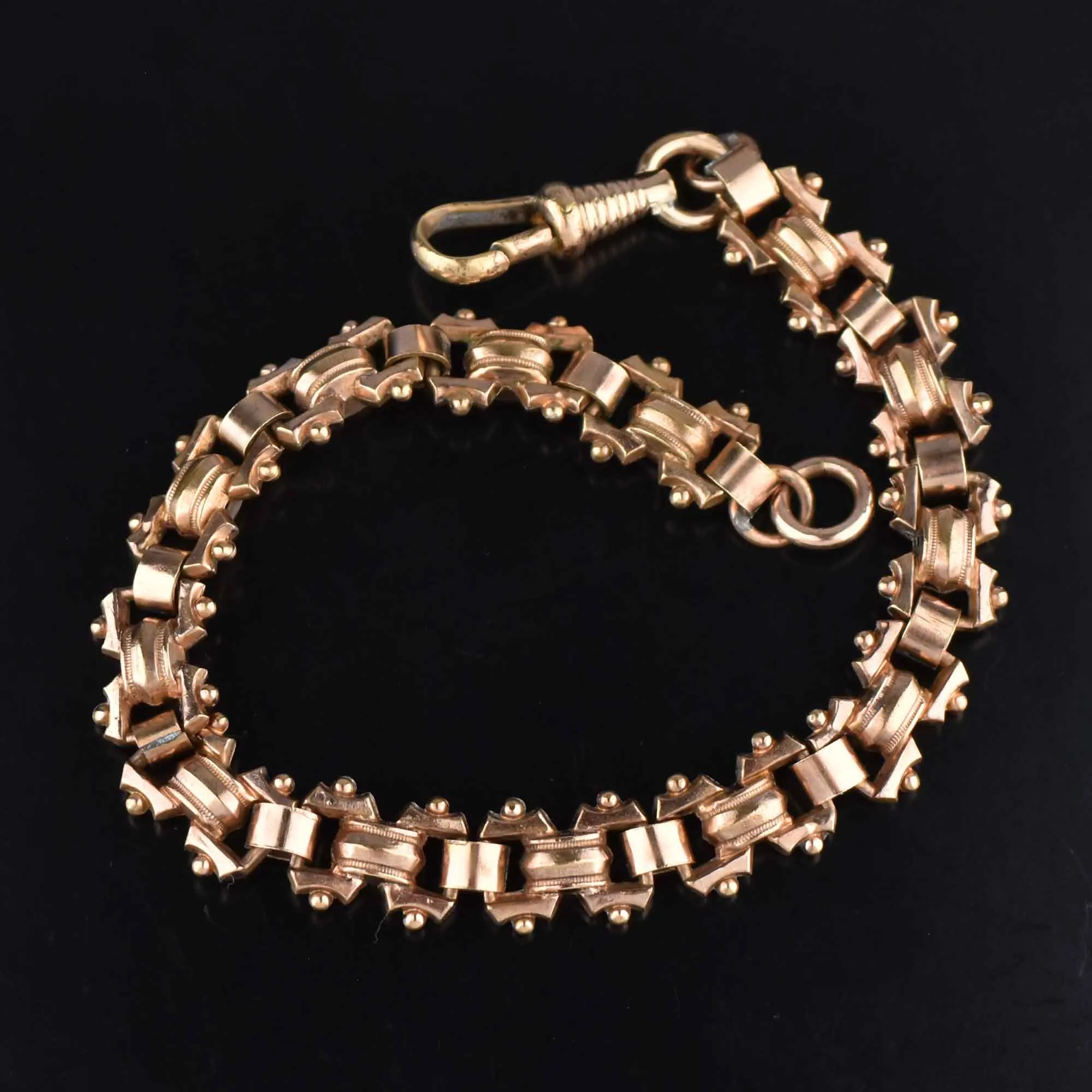 Antique Edwardian Rosy Rolled Gold Watch Chain Bracelet