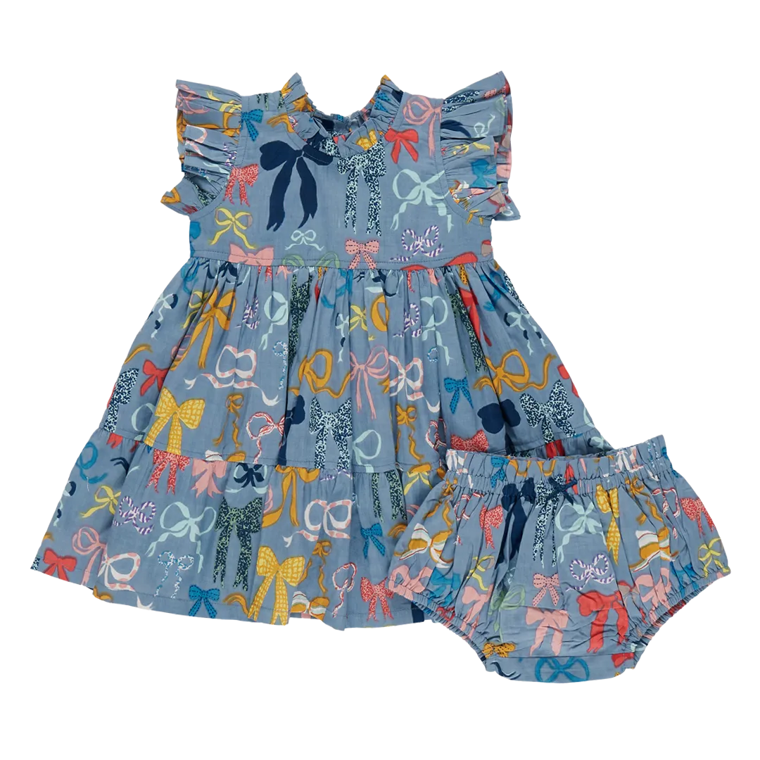 Baby Girls Jennifer Dress Set - Bows on Bows