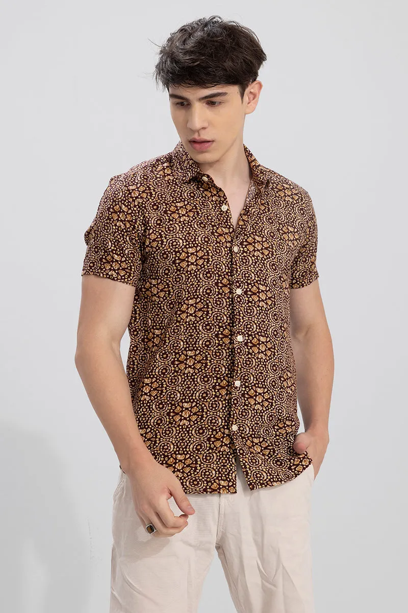 Bandhej Brown shirt