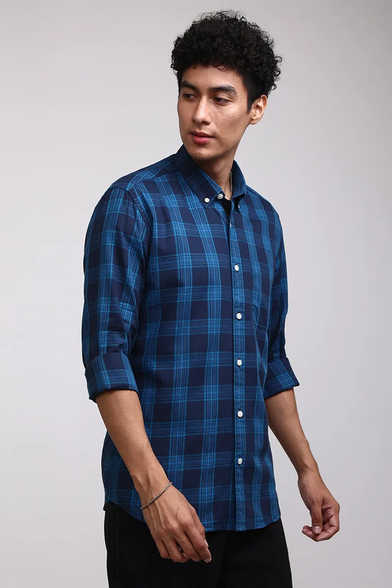 Basic Checks Dark Blue Shirt