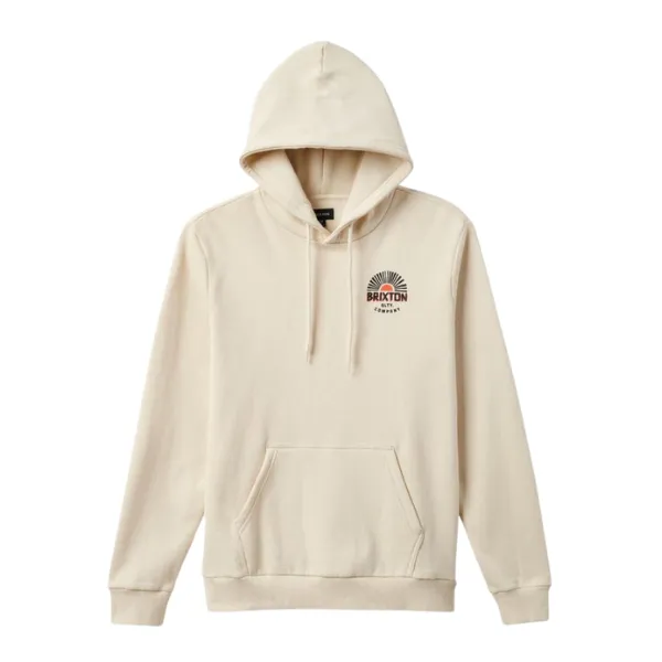 Brixton Rising Sun Hoodie - Whitecap