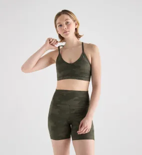 Camo Matte V-Neck Sports Bra