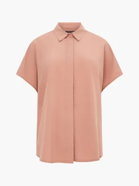 Caprina Recycled Crepe Short Sleeve Button Shirt