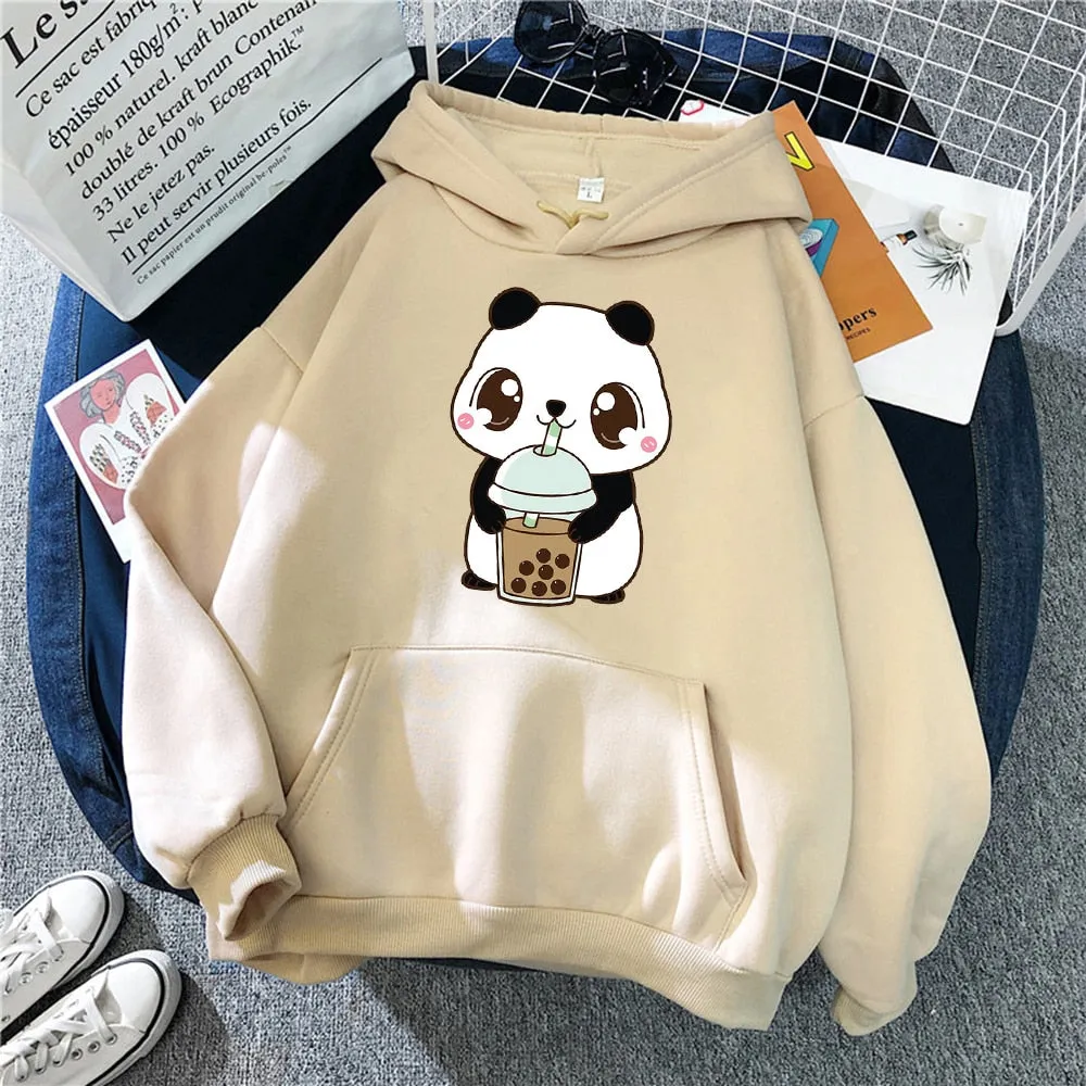 Cartoon Cute Panda Oversized Hoodie with Pockets