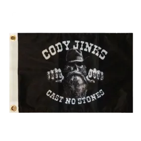 Cast No Stones 10"x14" Biker Flag