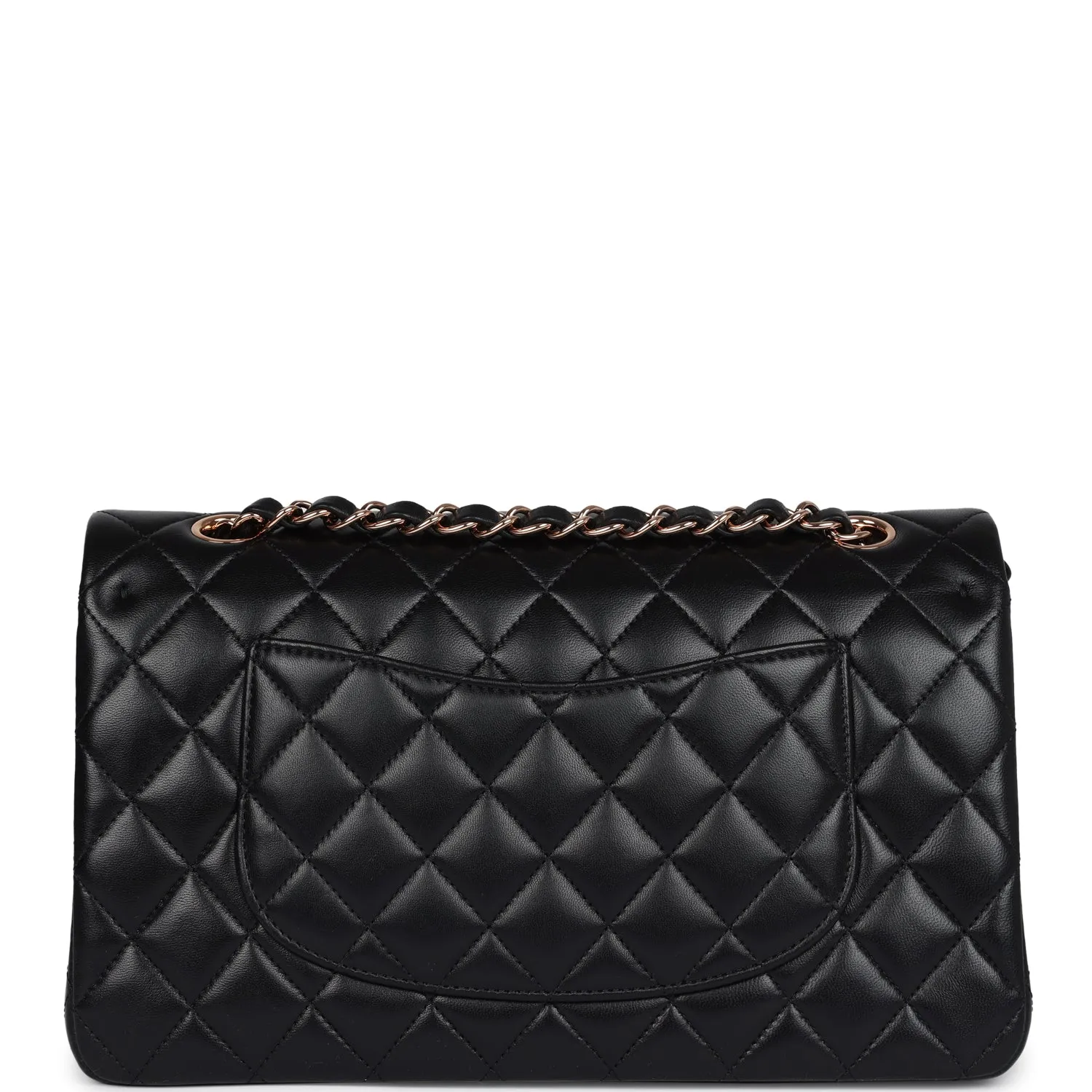 Chanel Medium Classic Double Flap Black Lambskin Rose Gold Hardware