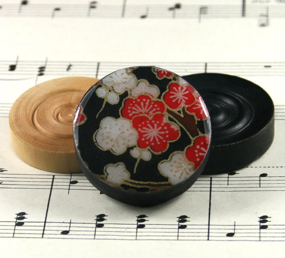 Draughts Piece Brooch - Sakura Cherry