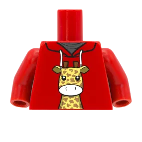 Giraffe Hoodie - Custom Printed Minifigure Torso