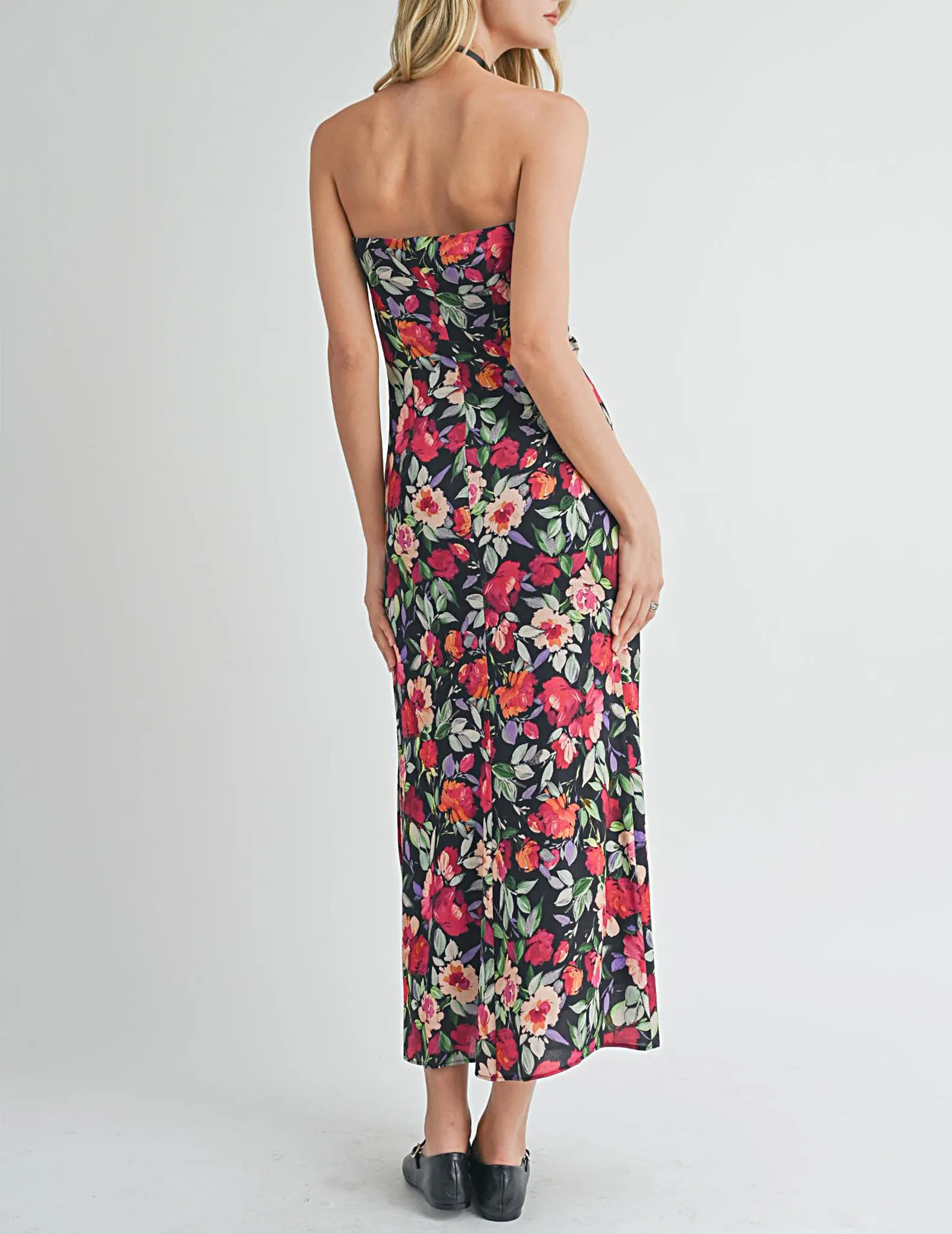 Gracie Painted Floral Strapless Dress