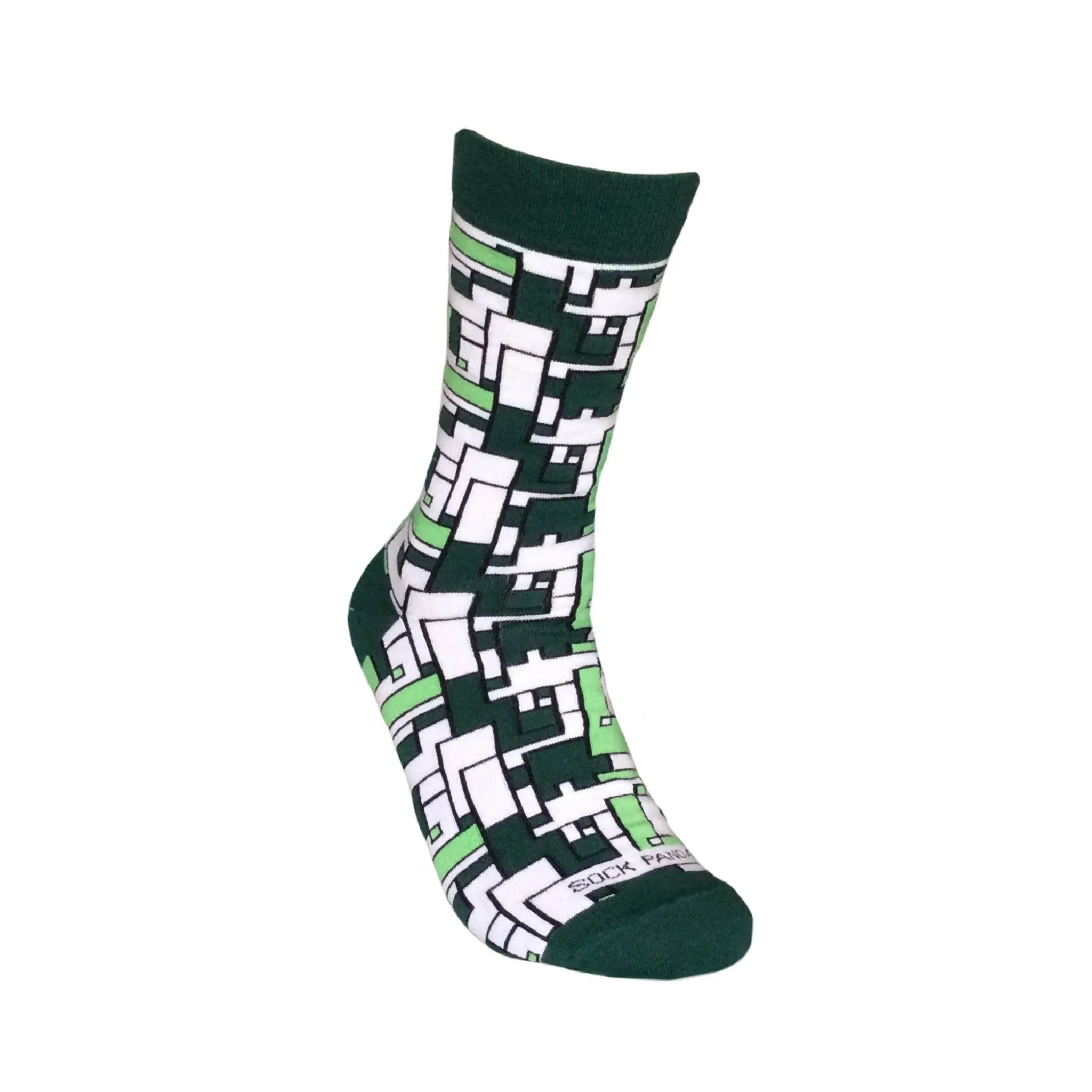 Green Tetris Patterned Office Socks from the Sock Panda