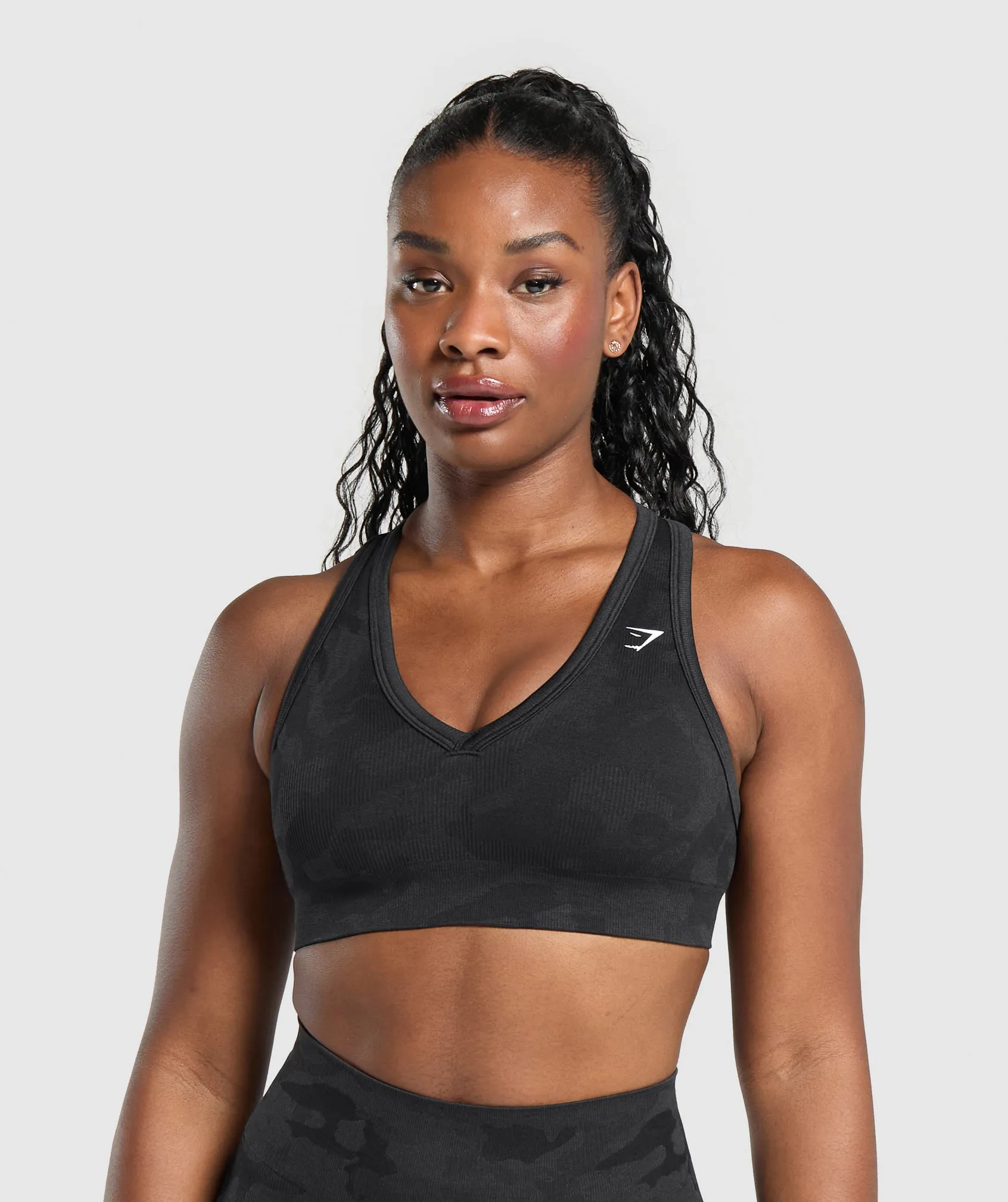 Gymshark Adapt Camo Sports Bra - Black/Asphalt Grey