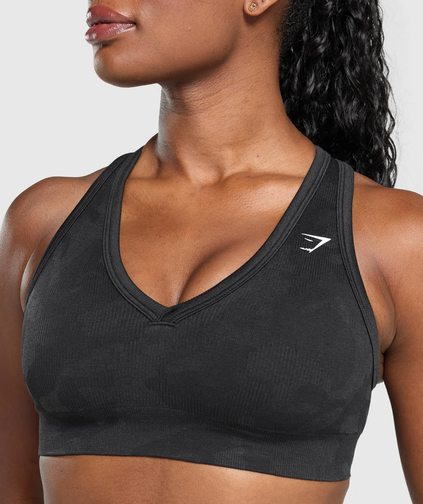 Gymshark Adapt Camo Sports Bra - Black/Asphalt Grey