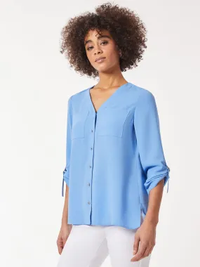 Jasper Crepe Collarless Tunic