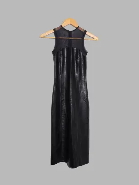 Jean Colonna black mesh and vinyl tight sleeveless dress - size S