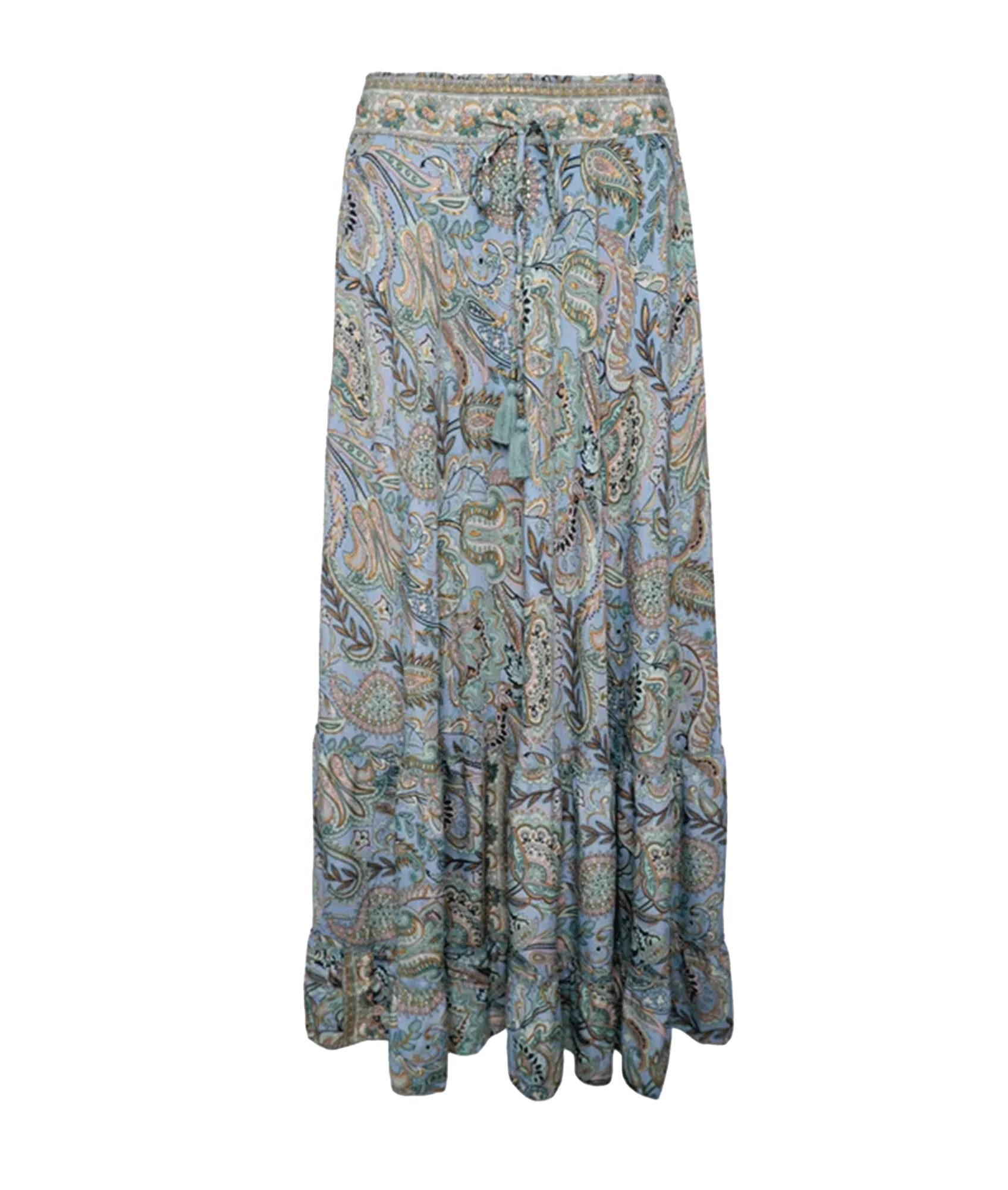 Luna Maxi Frill Skirt Blue Garden - Multi