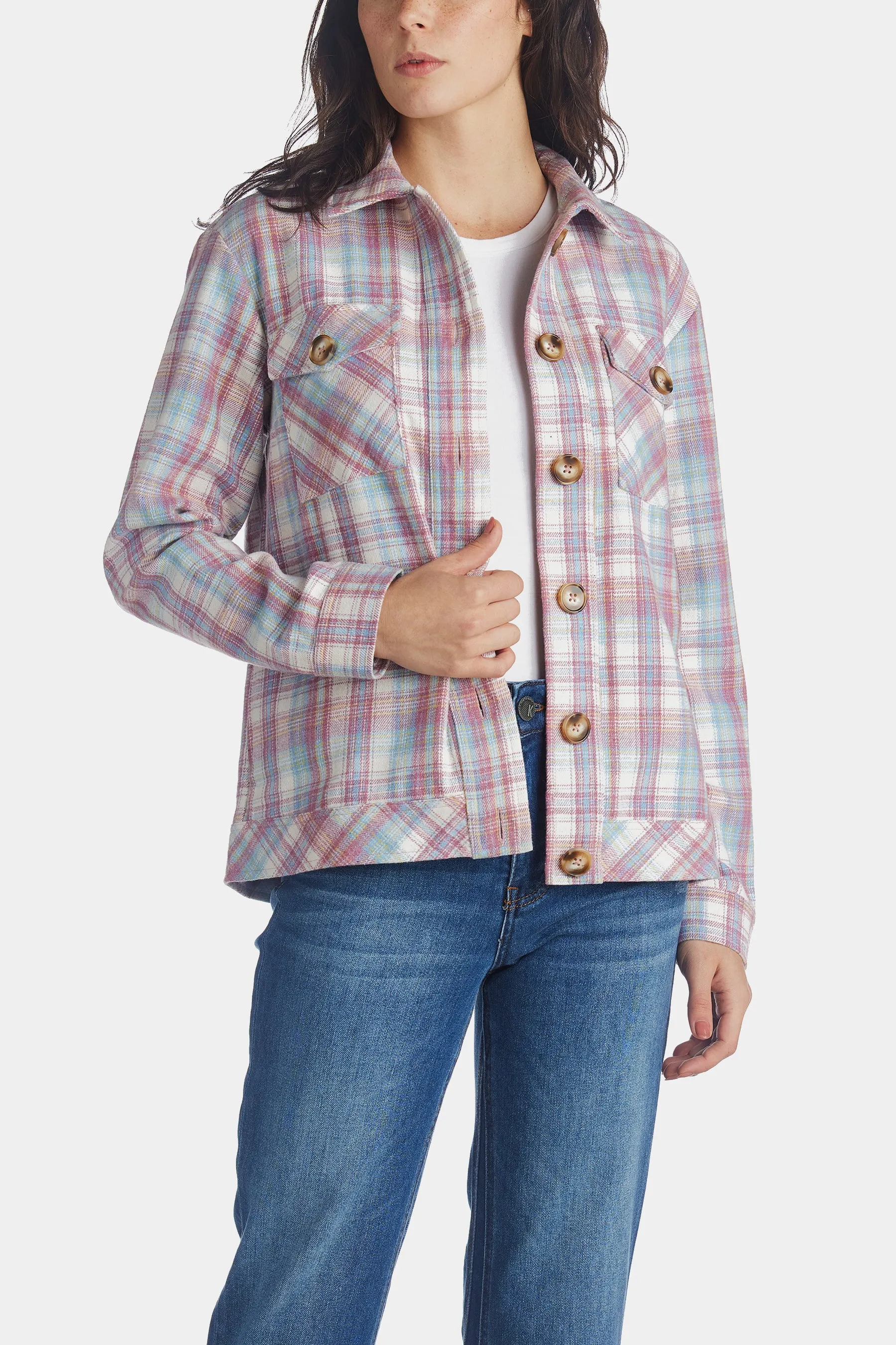 Magnolia Plaid Shirt Jacket