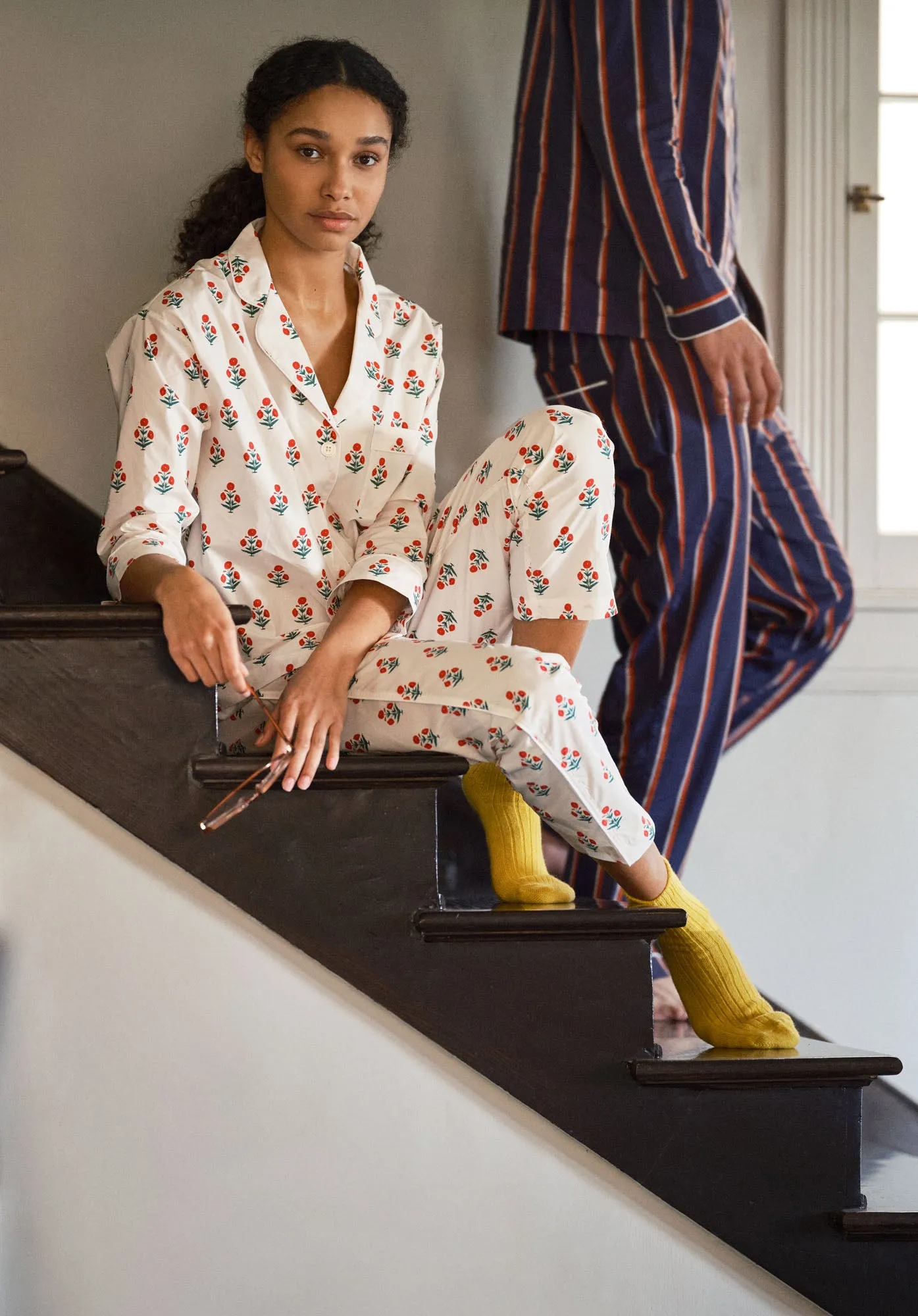 Marina Pajama Set in Poppy Print