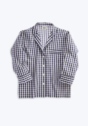 Marina Pajama Shirt in Large Navy Gingham