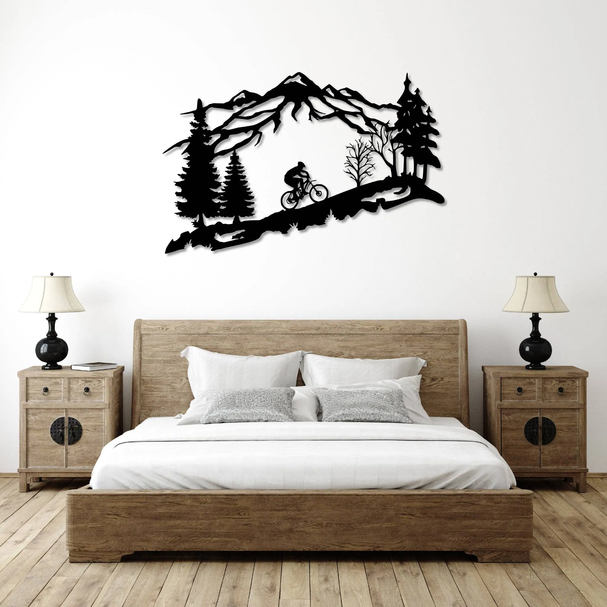 Mountain Biker Scenery- Metal Wall Art