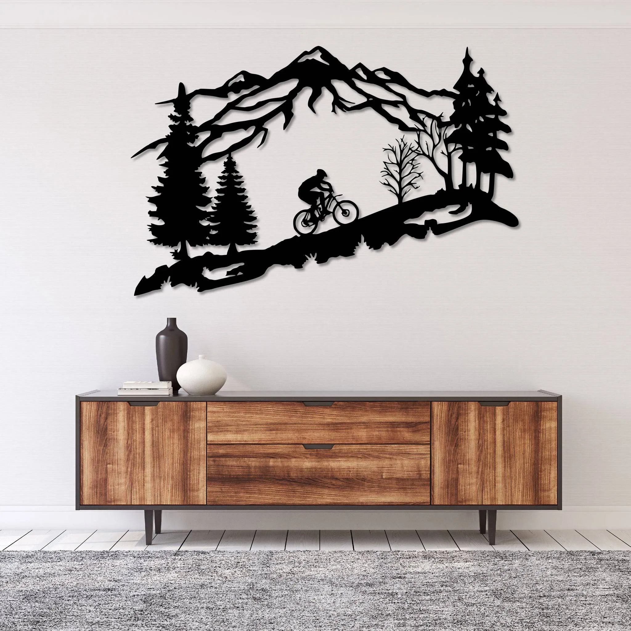 Mountain Biker Scenery- Metal Wall Art