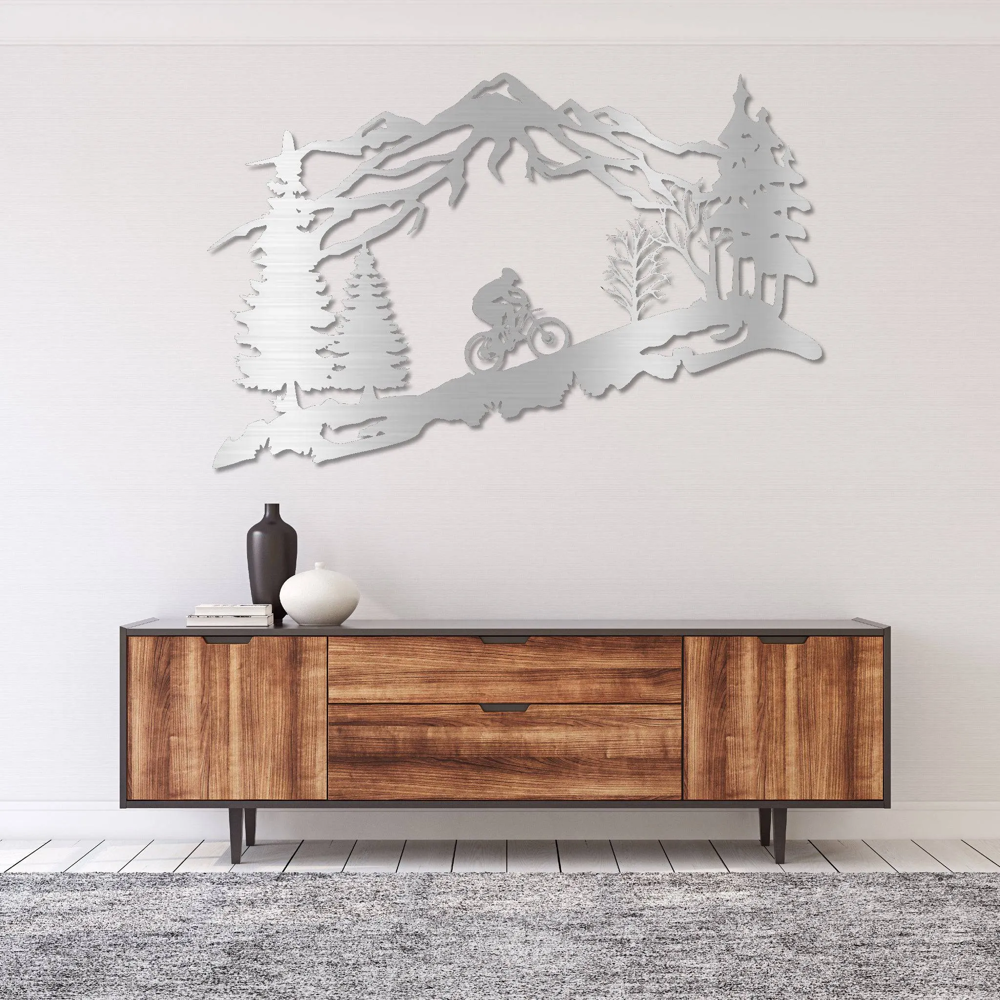 Mountain Biker Scenery- Metal Wall Art