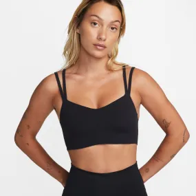 Nike Women's Dri-FIT Zenvy Strappy Sports Bra Black / Sail