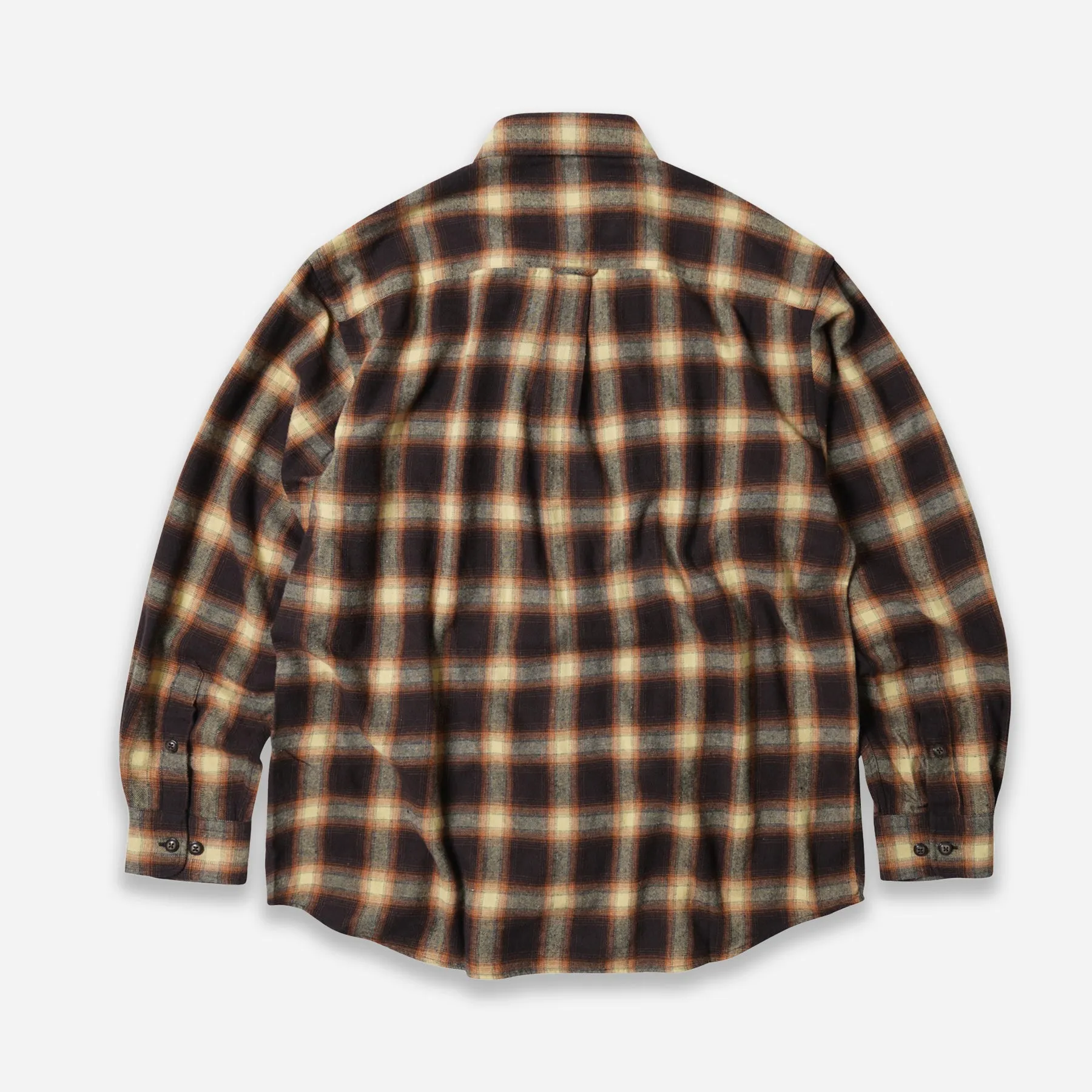 OMBRE FLANNEL RELAXED SHIRT - BROWN