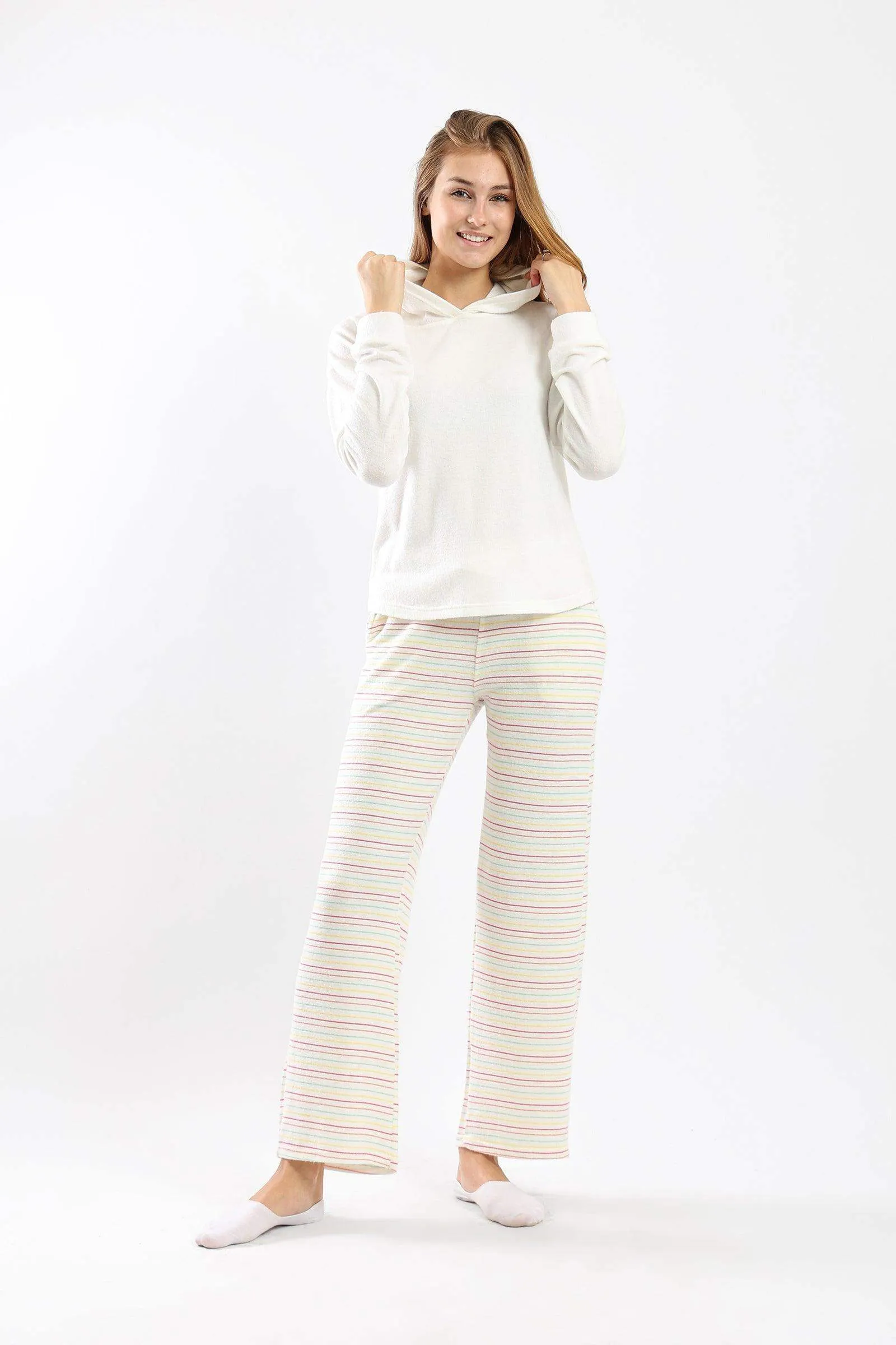 Pyjama Set with Striped Pants