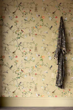 Rockett St George Modern Chinoiserie Antique Gold Wallpaper