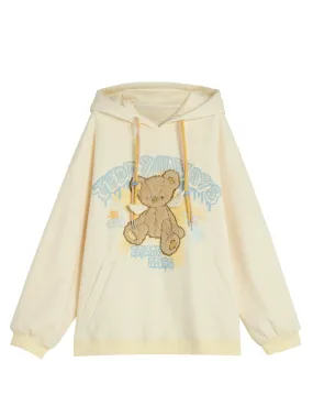 Teddy Always Cute Angel Bear Inner Fleece Hoodie