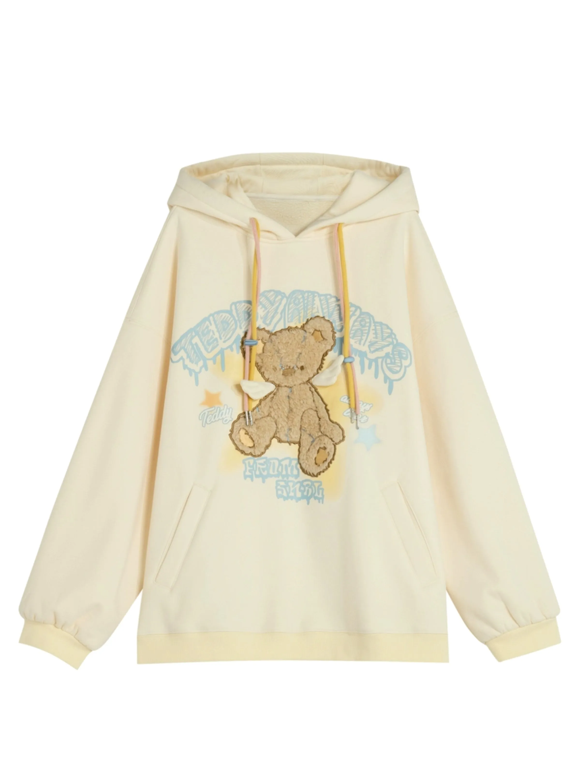 Teddy Always Cute Angel Bear Inner Fleece Hoodie