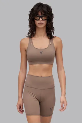 V_SCULPT® CUT OUT SPORTS BRA - Tan